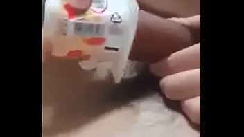 Kazakh girl sweetened her dick with yogurt before a deep blowjob